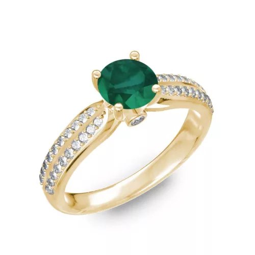  Ékszerpalota eljegyzési gyűrű 0,8ct smaragddal BRK202 sárga arany