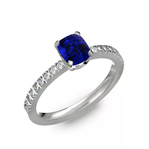  Ékszerpalota eljegyzési gyűrű 0,5ct kék diffusion zafírral BRK205 fehér arany