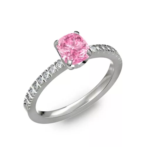  Ékszerpalota eljegyzési gyűrű 0,5ct pink zafírral BRK205 fehér arany