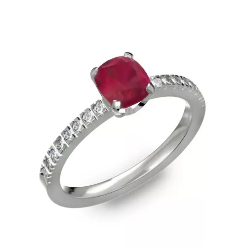  Ékszerpalota eljegyzési gyűrű 0,5ct rubinnal BRK205 fehér arany