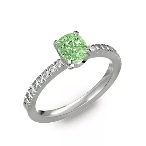  Ékszerpalota eljegyzési gyűrű 0,5ct zöld gyémánttal BRK205 fehér arany