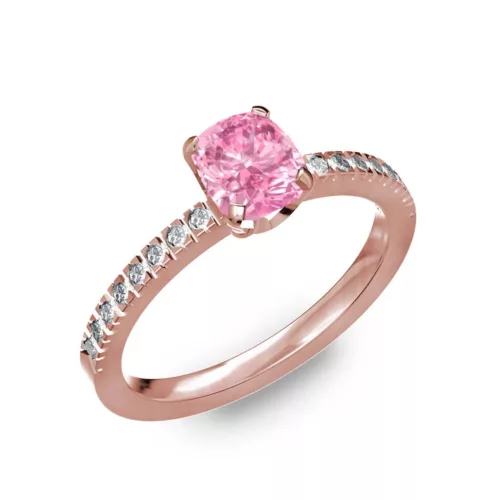  Ékszerpalota eljegyzési gyűrű 0,5ct pink zafírral BRK205 rozé arany
