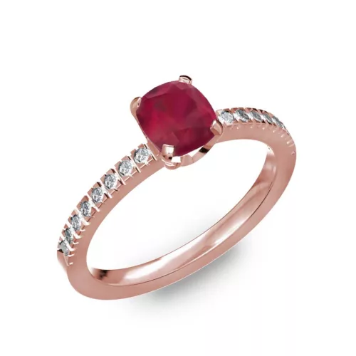  Ékszerpalota eljegyzési gyűrű 0,5ct rubinnal BRK205 rozé arany