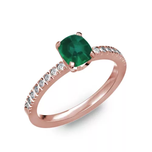  Ékszerpalota eljegyzési gyűrű 0,5ct smaragddal BRK205 rozé arany