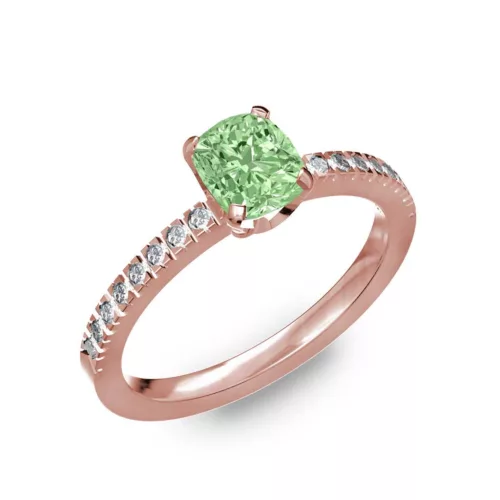  Ékszerpalota eljegyzési gyűrű 0,5ct zöld gyémánttal BRK205 rozé arany