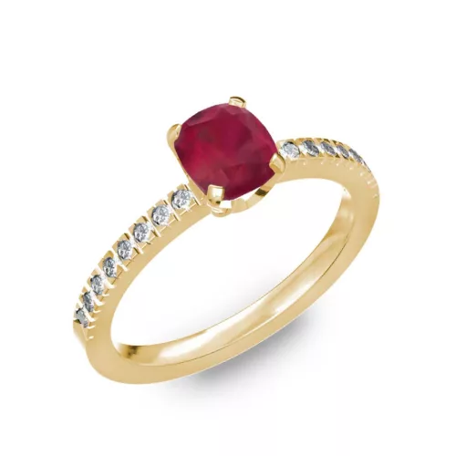  Ékszerpalota eljegyzési gyűrű 0,5ct rubinnal BRK205 sárga arany