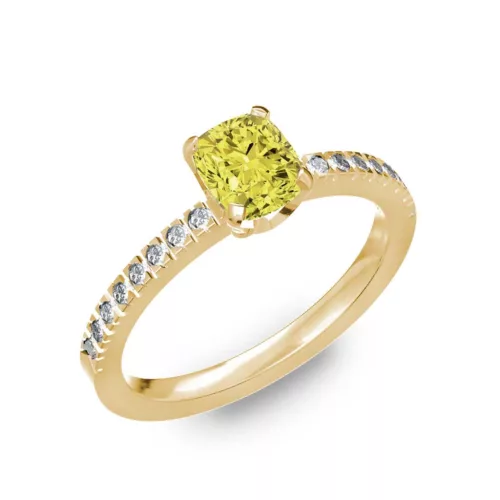  Ékszerpalota eljegyzési gyűrű 0,5ct sárga gyémánttal BRK205 sárga arany