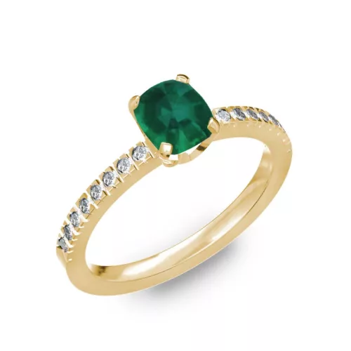  Ékszerpalota eljegyzési gyűrű 0,5ct smaragddal BRK205 sárga arany