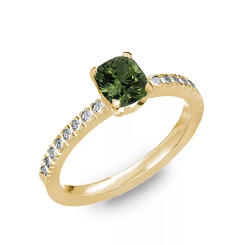  Ékszerpalota eljegyzési gyűrű 0,5ct zöld zafírral BRK205 sárga arany