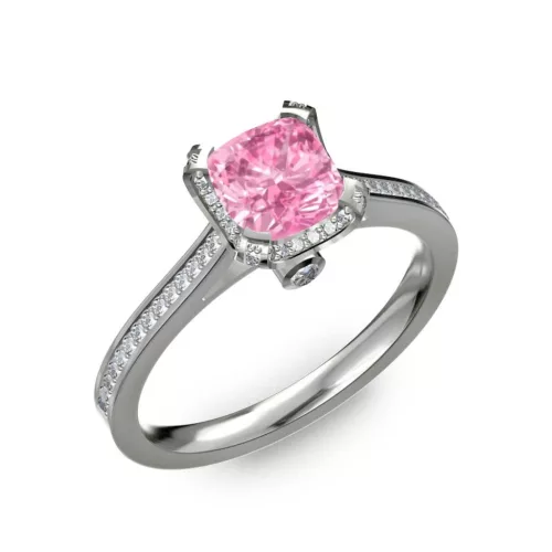  Ékszerpalota eljegyzési gyűrű 1ct pink zafírral BRK207 fehér arany