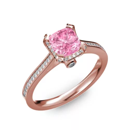  Ékszerpalota eljegyzési gyűrű 1ct pink zafírral BRK207 rozé arany