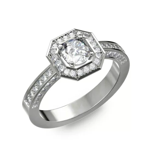 Ékszerpalota eljegyzési gyűrű 0,5Ct G/VS gyémánttal BRK214 platina