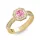Ékszerpalota eljegyzési gyűrű 0,5Ct pink zafírral BRK214 sárga arany