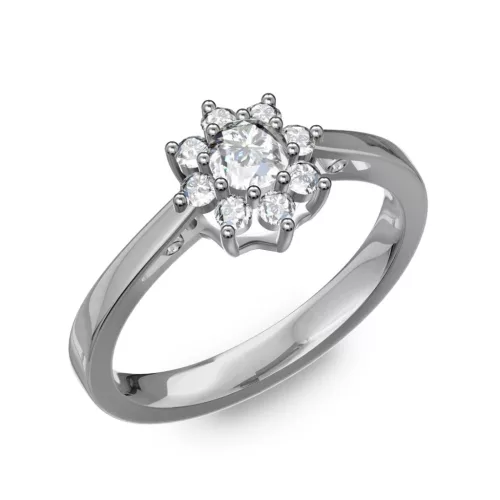 Ékszerpalota eljegyzési gyűrű 0,25Ct G/VS gyémánttal BRK217 platina