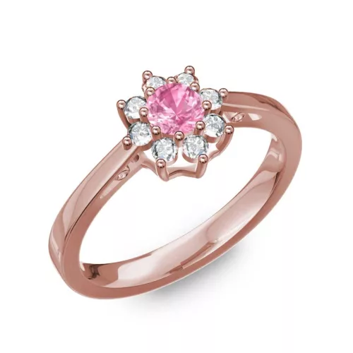 Ékszerpalota eljegyzési gyűrű 0,25Ct pink zafírral BRK217 rozé arany