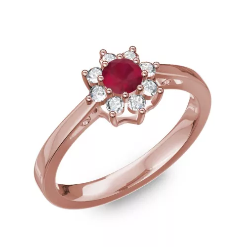 Ékszerpalota eljegyzési gyűrű 0,25Ct rubinnal BRK217 rozé arany