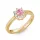Ékszerpalota eljegyzési gyűrű 0,25Ct pink zafírral BRK217 sárga arany