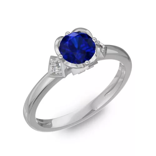 Ékszerpalota eljegyzési gyűrű 0,80Ct kék diffusion zafírral BRK219 fehér arany