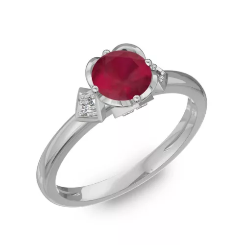 Ékszerpalota eljegyzési gyűrű 0,80Ct rubinnal BRK219 fehér arany