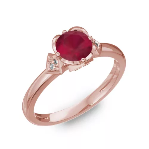 Ékszerpalota eljegyzési gyűrű 0,80Ct rubinnal BRK219 rozé arany