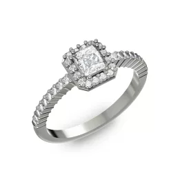  Ékszerpalota eljegyzési gyűrű 0,4Ct gyémánttal BRK228 fehér arany