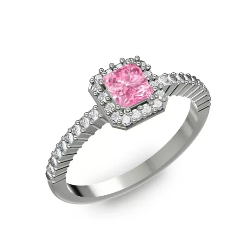 Ékszerpalota eljegyzési gyűrű 0,4Ct pink zafírral BRK228 fehér arany