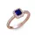 Ékszerpalota eljegyzési gyűrű 0,4Ct kék diffusion zafírral BRK228 rozé arany