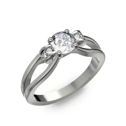   Ékszerpalota eljegyzési gyűrű 0.5ct gyémánttal BRK237 fehér arany