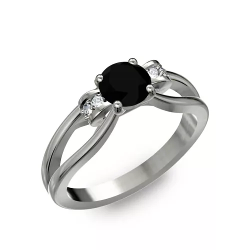Ékszerpalota eljegyzési gyűrű 0.5ct fekete gyémánttal BRK237 fehér arany
