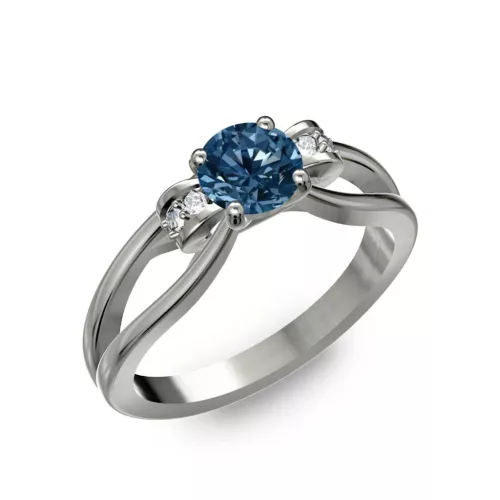 Ékszerpalota eljegyzési gyűrű 0.5ct kék gyémánttal BRK237 fehér arany