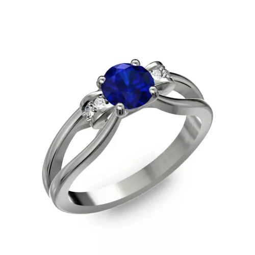 Ékszerpalota eljegyzési gyűrű 0.5ct kék diffusion zafírral BRK237 fehér arany