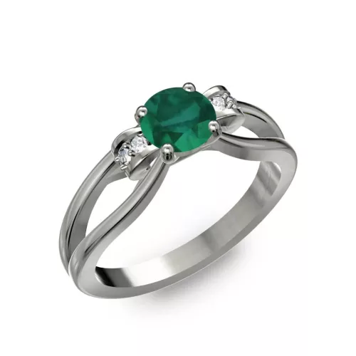 Ékszerpalota eljegyzési gyűrű 0.5ct smaragddal BRK237 fehér arany