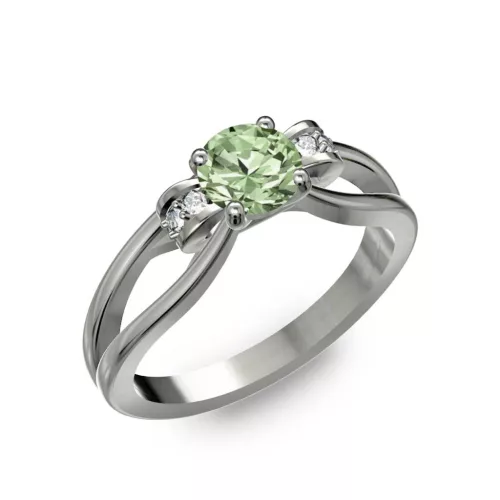 Ékszerpalota eljegyzési gyűrű 0.5ct zöld gyémánttal BRK237 fehér arany