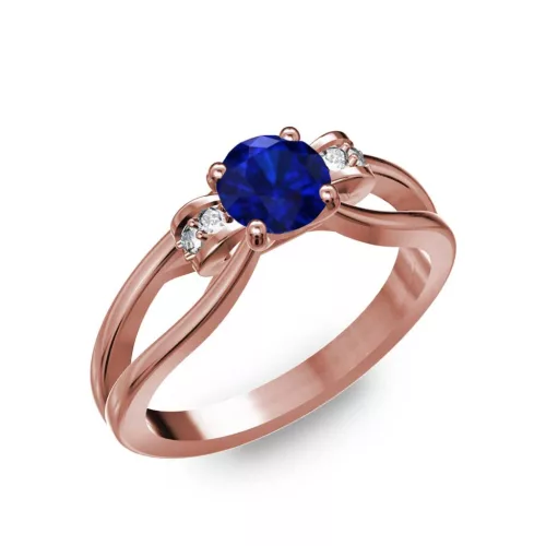 Ékszerpalota eljegyzési gyűrű 0.5ct kék diffusion zafírral BRK237 rozé arany