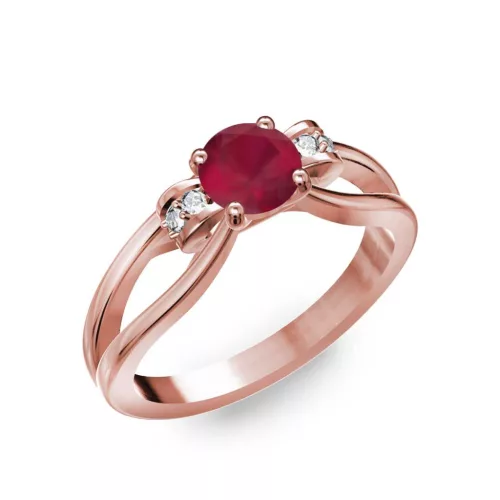 Ékszerpalota eljegyzési gyűrű 0.5ct rubinnal BRK237 rozé arany