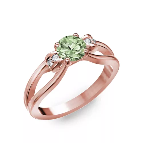 Ékszerpalota eljegyzési gyűrű 0.5ct zöld gyémánttal BRK237 rozé arany