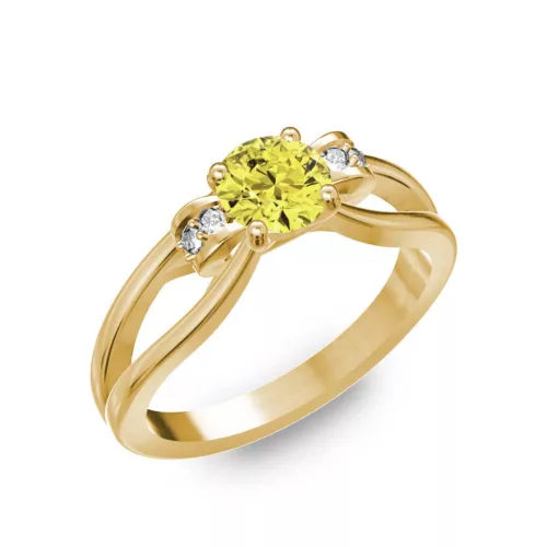 Ékszerpalota eljegyzési gyűrű 0.5ct sárga gyémánttal BRK237 sárga arany