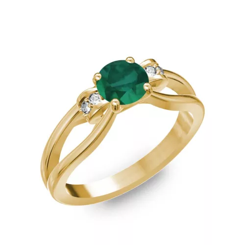 Ékszerpalota eljegyzési gyűrű 0.5ct smaragddal BRK237 sárga arany