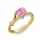 Ékszerpalota eljegyzési gyűrű 1ct pink zafírral BRK238 sárga arany