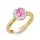 Ékszerpalota eljegyzési gyűrű 1ct pink zafírral BRK246 sárga arany