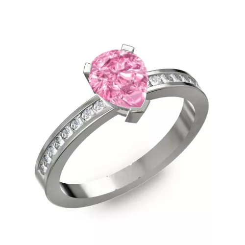 Ékszerpalota eljegyzési gyűrű 1ct pink zafírral BRK250 fehér arany
