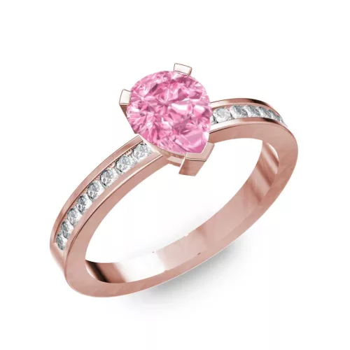 Ékszerpalota eljegyzési gyűrű 1ct pink zafírral BRK250 rozé arany