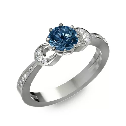 Ékszerpalota eljegyzési gyűrű 0.5ct kék gyémánttal BRK261 fehér arany