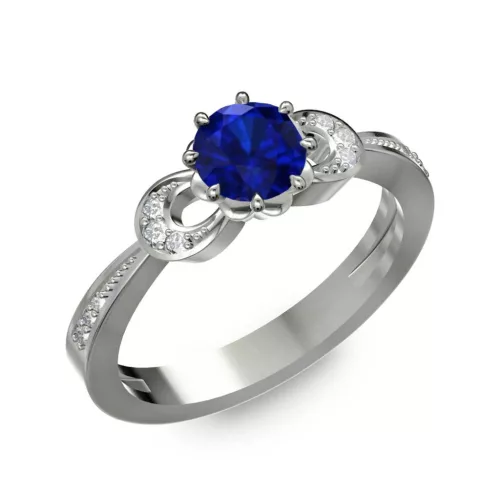 Ékszerpalota eljegyzési gyűrű 0.5ct kék diffusion zafírral BRK261 fehér arany