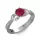 Ékszerpalota eljegyzési gyűrű 0.5ct rubinnal BRK261 fehér arany