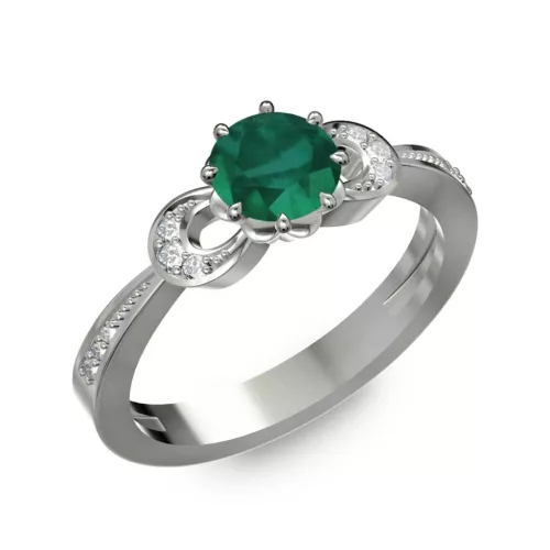Ékszerpalota eljegyzési gyűrű 0.5ct smaragddal BRK261 fehér arany