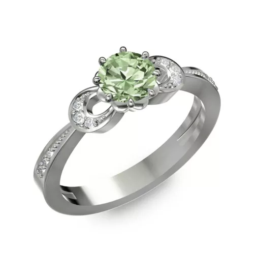 Ékszerpalota eljegyzési gyűrű 0.5ct zöld gyémánttal BRK261 fehér arany