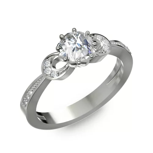 Ékszerpalota eljegyzési gyűrű 0.5ct gyémánttal BRK261 platina
