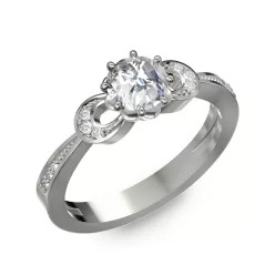   Ékszerpalota eljegyzési gyűrű 0.5ct gyémánttal BRK261 platina