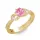 Ékszerpalota eljegyzési gyűrű 0.5ct pink zafírral BRK261 sárga arany